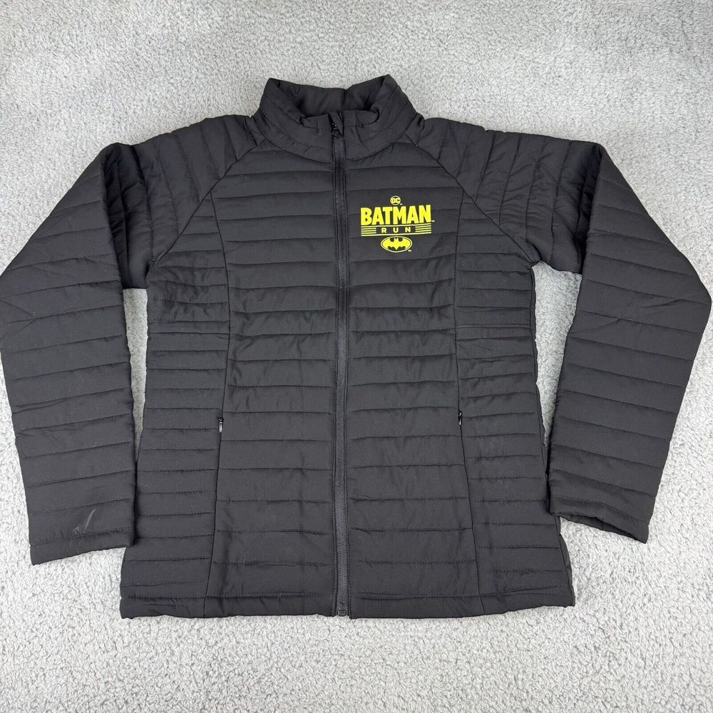 DC Batman Run Long Sleeve Padded Jacket Lightweight‎ Size Womens Small Black